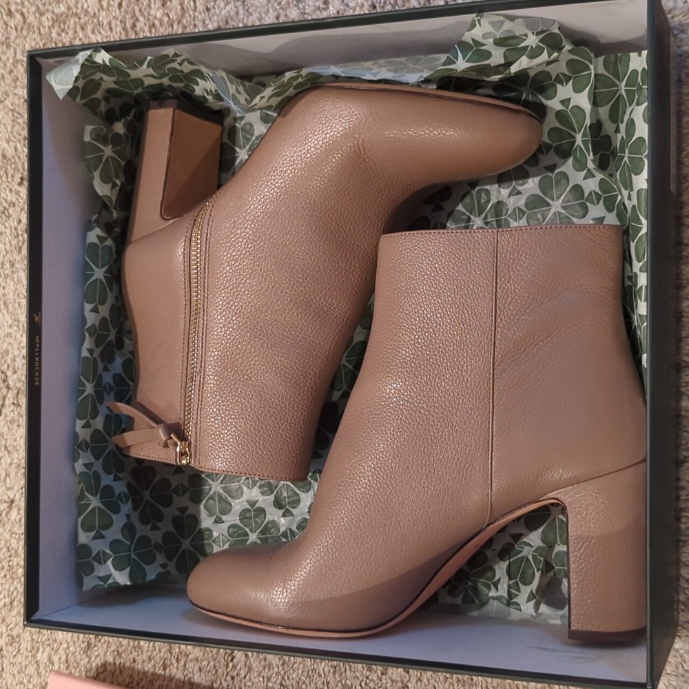 Kate Spade Leather Heeled Brown Boots, Size 9, Worn 1x
